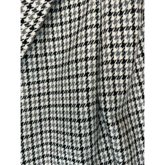 Vintage Gray White Houndstooth Academia Wool Blend Oversized Blazer Size 16 - Picture 7 of 12
